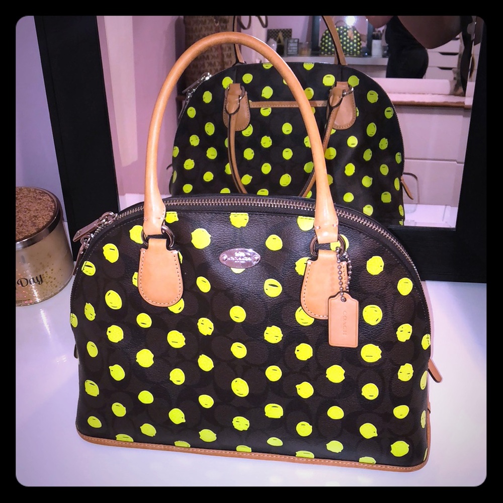 AUTHENTIC COACH POLKA DOT DOME SATCHEL